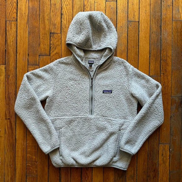 Patagonia Los Gatos Hooded Fleece Pullover Sweatshirt Anorak Women S Grey Silver - Picture 1 of 7